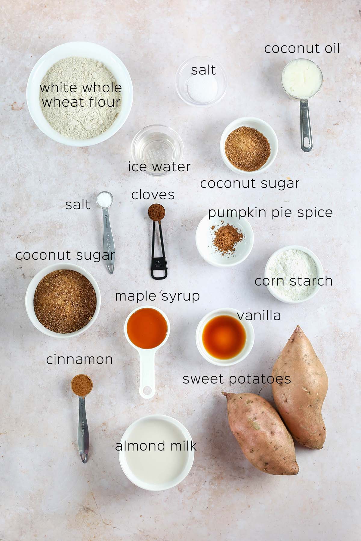 ingredients needed to make the sweet potato pie