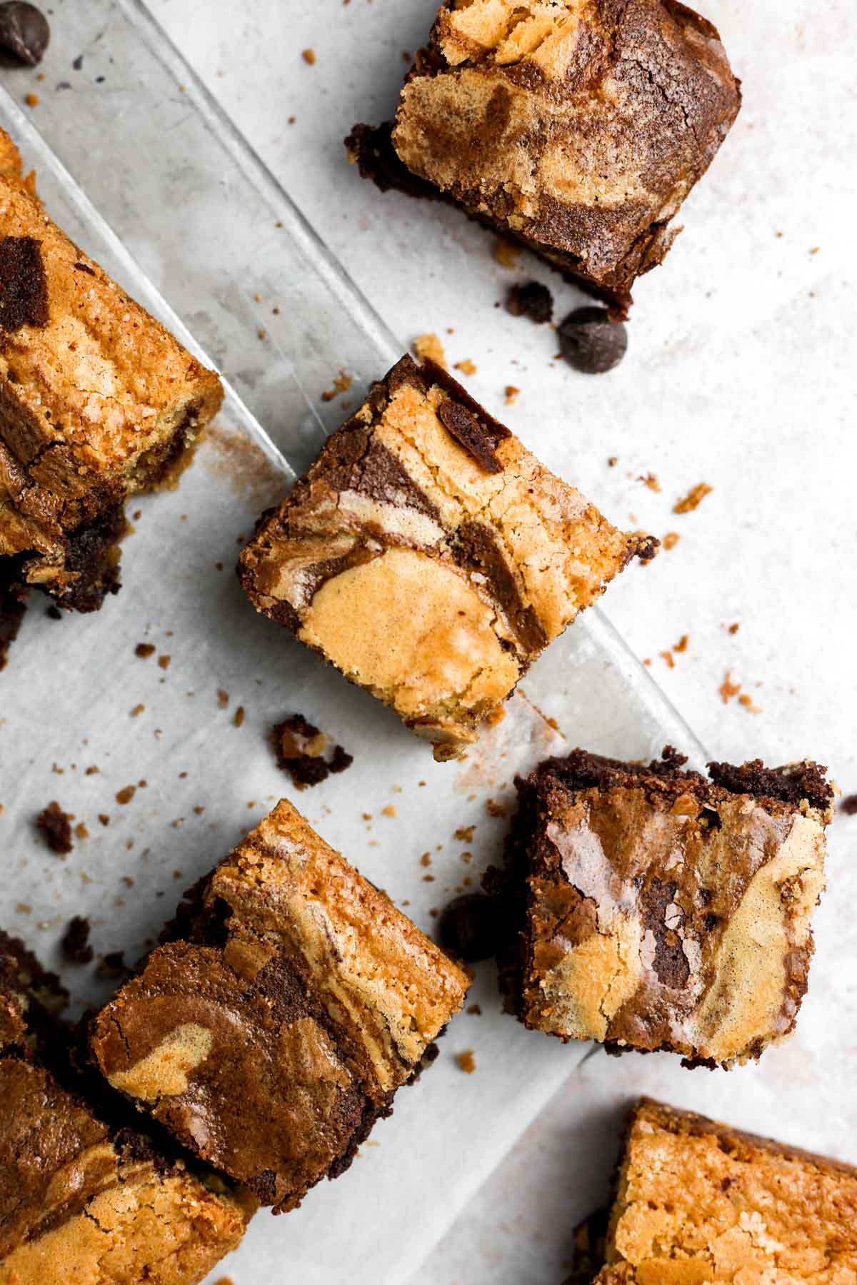 brownie blondies with a swirl on top.