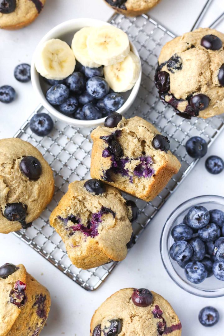 Healthy Banana Blueberry Oatmeal Muffins Savor The Spoonful