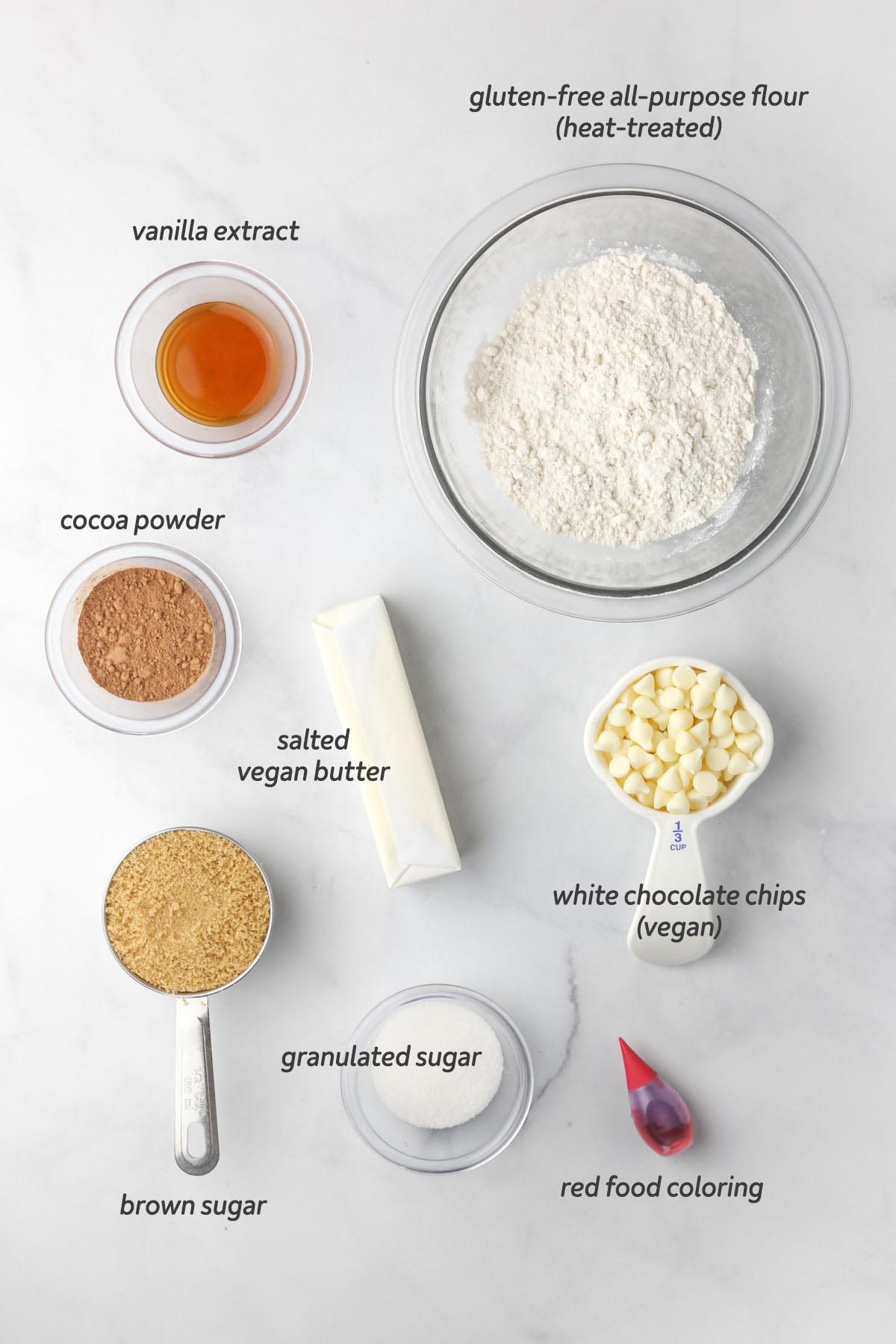 all ingredients to make the dough shown from above.